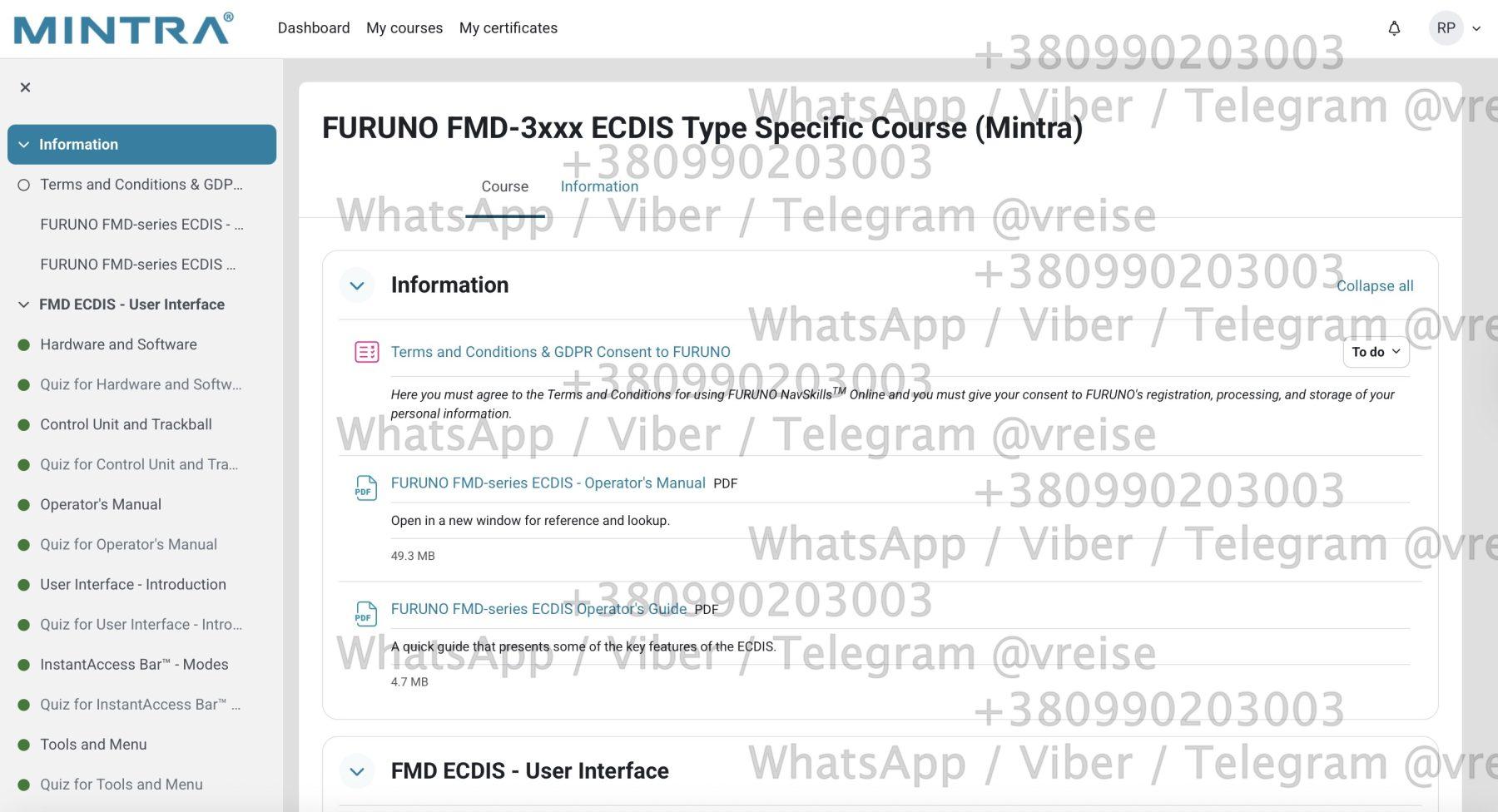 Mintra NavSkills Online FURUNO FMD ECDIS answers ответы